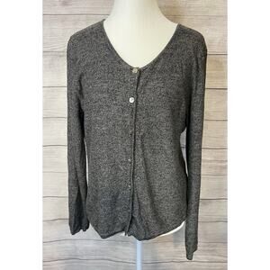 Sigrid Olson Taupe Multi Silk Blend Mélange Knit Button Up Cardigan Size M